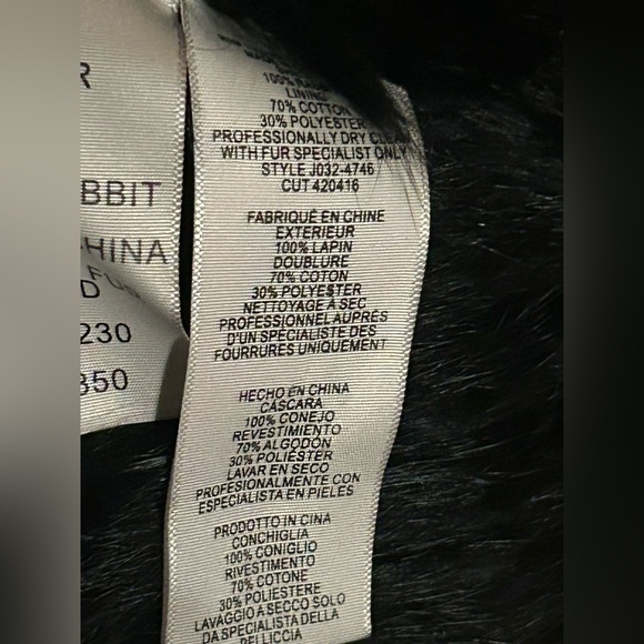 Joie Women’s Vest Jacket Size S Black Rabbit Fur Open Front - Picture 7 of 10